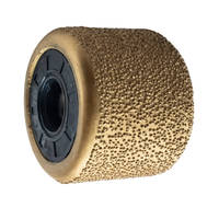 Rouleau de marteau à pointes diamantées brasées sous vide de plusieurs tailles ou ensemble pour un fini décoratif par sablage fin sur surface en pierre