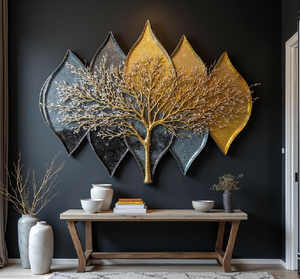 Panel metálico de lujo con diseño de bosque de árboles plateados. Textura brillante para hogares modernos. Disponible a precios de mayoreo. - Product Image 5