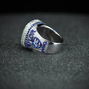 3D Printed Blue Enamel 925 Sterling Silver Custom Moissanite Diamond <b>Name</b> and Logo Ring for Men Women by Phoenix Enterprise - Product Image 6