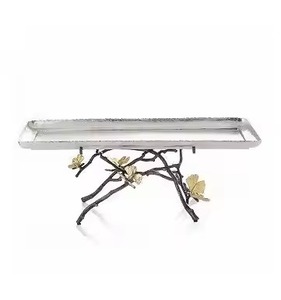 Organisateur de table à manger moderne et élégant plateau décoratif en aluminium double tons métalliques pour mariage maison Accent utilisation artisanat métal - Product Image 1