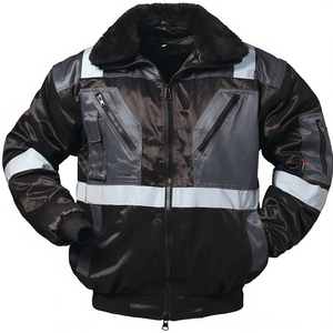 Kirkenes 4-in-1 Combination <b>Pilot</b> <b>Jacket</b> in Black/Grey with Reflective Stickers & Lights Made in Norway - Product Image 2