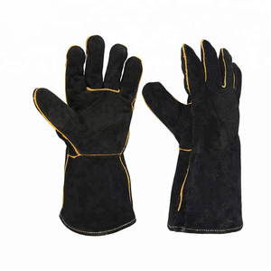 Guantes de Seguridad para Construcción de Alta Resistencia al Por Mayor, Material de Poliéster de la Mejor Calidad con Cuero Vacuno, Guantes de Soldadura a Bajo Precio - Product Image 5