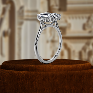 Anillo de compromiso con diamante cultivado en laboratorio de corte redondo de 1 quilate, anillo con engaste tipo catedral, anillo de boda, anillo de diamante redondo creado en laboratorio, anillo nupcial - Product Image 6