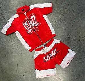 OEM Custom Windbreaker Shorts and <b>Jacket</b> Tracksuit Custom Reflective Zip up Nylon Two Piece Windbreaker Short Sets - Product Image 4