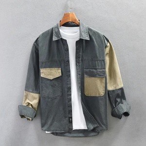 Chaqueta Casual Holgada con Solapa para Hombre, Camisa de Manga Larga de Marca Moderna para Primavera y Otoño, Textura Gruesa, Talla Grande - Product Image 1