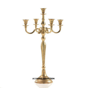 Candelabros decorativos de fiesta de gran tamaño con diseño único de Color antiguo de Metal de alta calidad de 5 brazos de la India - Product Image 6