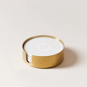 Sous-verre en marbre personnalisé rond en laiton sous-verre rond pour whisky vin café et thé sous-verre support - Product Image 1