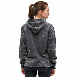 OEM Distressed Printed Pullover Hoodie for <b>Women</b> Autumn/Winter Streetwear High Quality - Product Image 4