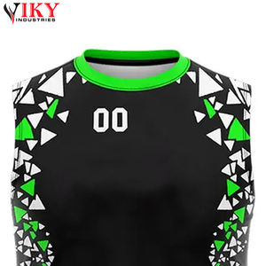 Diseño impreso por sublimación Verde Negro Ropa de equipo deportivo Durable Ligero Totalmente personalizado Mae 7 En 7 Uniforme para uso de adultos - Product Image 5