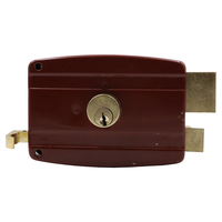 Serrure de porte extérieure en laiton antique avec poignée, verrou de nuit, pêne dormant, quincaillerie de porte, double cylindre avec poignées et 3 clés