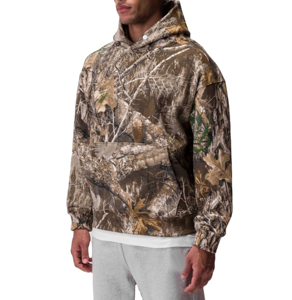 Streetwear personnalisé coton partout imprimé à capuche pull surdimensionné épaule tombante camouflage à capuche hommes - Product Image 1