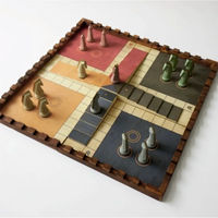 Jeu de Ludo en bois de grande qualité, pièces faites à la main, finition personnalisée, plateau de jeu coloré pour enfants et adultes, logo personnalisé Prisma