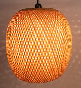 Suspension moderne en bambou abat-jour suspendu éco friendly lampe décor salon chaud et vintage style - Product Image 2