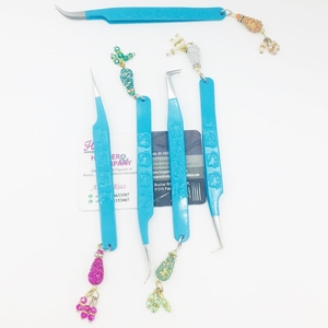 Pince à épiler d'extension de cils en acier inoxydable de conception inférieure de logo de vison haut de gamme prêt à expédier pince à cils pince à cils - Product Image 2