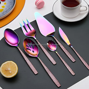 Prix de gros de l'ensemble de service multicolore de qualité supérieure de 6 pièces avec poignée de surface lunaire - Product Image 2