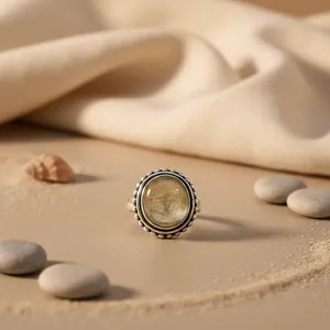 Bague en argent sterling 925 avec quartz rutilé pour femme, style bohème, pièce délicate et élégante, bijou en pierre précieuse, cadeau - Product Image 1