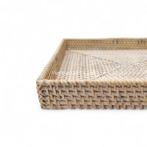 Sustainable Bohemian Style Rattan Tray Handmade with Flexible Design From Natural Materials for Home Serving Use - Product Image 2