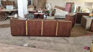 Buffet long contemporain en bois de manguier massif sculpté en 3D, style européen moderne, bois texturé, écologique, durable - Product Image 4