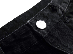 กางเกงยีนส์ขาดๆสไตล์วินเทจของผู้ชายกางเกงยีนส์ทรงสลิมยาวทรงตรงสำหรับผู้ชายเสื้อผ้าลำลองแบบปรับแต่งได้ - Product Image 4