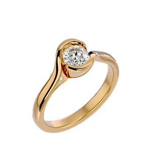 Marina Single Solitaire Ring Romántico Hip-Hop Style 14K Amarillo Blanco Platino Rodio Plateado Cut Stone IGI Certified Lovers 14K - Product Image 4