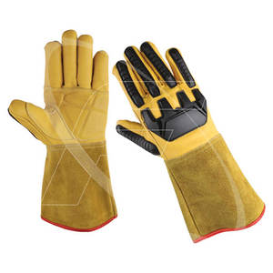 Gants de conducteur anti-impact en cuir de chèvre style pouce d'aile avec paume et dos imperméables gants industriels de sécurité TPR - Product Image 2