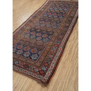 Tapis en laine noué à la main Nuray Blue, motif géométrique, tapis rectangulaire pour couloir, décoration de salon, taille 9x12 pouces - Product Image 2