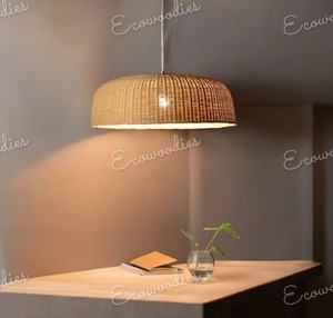 Excellent Design Home Decor Salon Lampe en osier décorative Abat-jour en bambou Rotin Tissé Suspension Prix de gros - Product Image 4