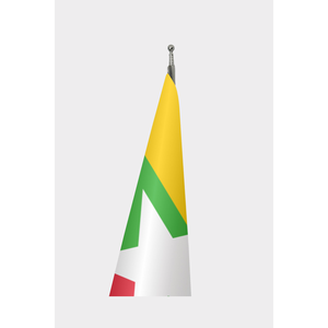 Drapeau officiel de la Birmanie pour intérieur, personnalisé, 3x5 pieds, impression numérique sur soie et polyester, avec mât en aluminium - Product Image 3