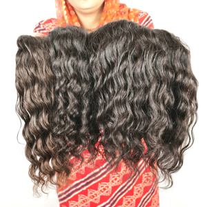 ช่อผมธรรมชาติแบบ100% ผมสีดำมัดผมแท้ WAV นุ่มเนียนนุ่มสลวย - Product Image 2