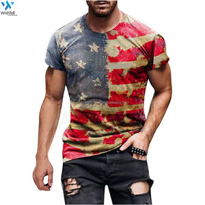 Camiseta personalizada para hombre con sublimación de bandera americana Nuevo diseño Camiseta personalizable por sublimación - Product Image 3