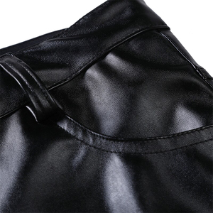 กางเกงลำลองผู้ชายหนัง100% เอวสูงมีซิปด้านหน้าแบนราบมีกระเป๋าระบายอากาศน้ำหนักเบา - Product Image 4