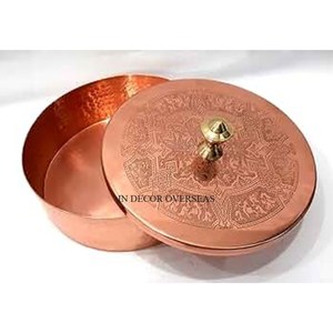 La tapa superior de diseño Floral único más elegante para forma redonda Acacia madera Chapati y almacenamiento de alimentos cazuela Hotel y restaurante uso - Product Image 5