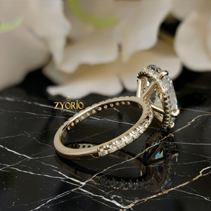 แหวนเพชรรูปลูกแพร์สีทอง18K แหวนหมั้นแหวนเพชรวงแหวนสุดหรู - Product Image 5