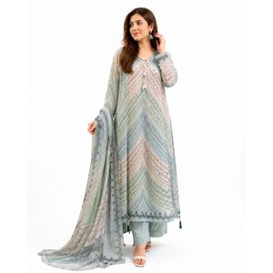 Salwar Kameez en coton grande taille, ensemble 3 pièces longueur longue, style fusion SL00252 - Product Image 5