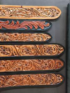 Cinturón de Cuero Vacuno Repujado Hecho a Medida con Hebilla de Cobre, Patrón Floral en Espiral Hecho a Mano, Marca Conifer - Product Image 6