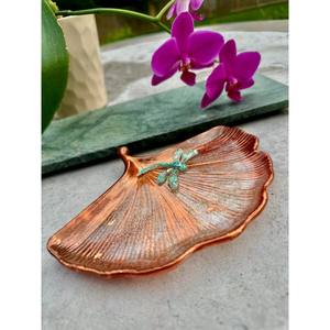 Plateau de service en aluminium et métal feuille de ginkgo magnifiquement fabriqué par un grossiste et fabricant indien - Product Image 1