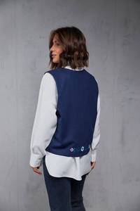 Otoño recién llegados mujer Sexy media manga Crop Top abrigo cárdigan transpirable chaquetas al aire libre bordado decoración algodón - Product Image 2