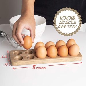 ถาดใส่ไข่ทำจากไม้12รูเสียบไม้ที่ใส่ไข่ไก่2แพ็ค - Product Image 3