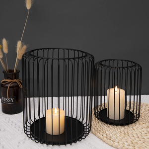 Portavelas de Metal Negro, Farol Moderno para Velas de Té, Centro de Mesa Hecho a Mano, Decoración del Hogar para Sala de Estar, Boda - Product Image 4