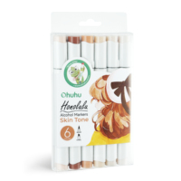 Ohuhu Lot de 6 marqueurs à alcool Honolulu - Teint de peau