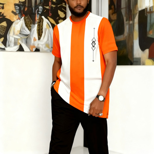 <span class=keywords><strong>Abbigliamento</strong></span> Uomo Africano 2025 Traspirante Ricamato 100% Poliestere Elasticizzato in Quattro Direzioni di Alta Qualità Stile Smart <span class=keywords><strong>Casual</strong></span> Retrò - Product Image 3