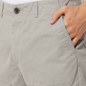 Pantalones Cortos Cargo de Algodón 100% para Hombre con Cintura Media Sólida y Múltiples Bolsillos - Duraderos para Uso en Exteriores y Casual - Product Image 6