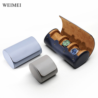 Étui à montre en cuir WEIMEI, vente en gros de luxe, logo personnalisé en relief, étui à montre en cuir PU unique, étui à montre de voyage