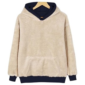 Venta al por mayor de manga larga con cordón mantener caliente a prueba de viento hombres invierno con capucha sudadera térmica ropa de invierno - Product Image 2