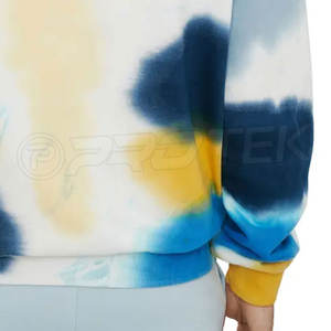 Top con capucha con estampado de tinte de corbata y patrón sólido de talla grande personalizado para hombre para invierno Sudadera con capucha y sudadera con patrón sólido - Product Image 3