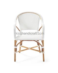 เก้าอี้หวายสไตล์บิสโทรสไตล์ฝรั่งเศสมีที่วางแขนเก้าอี้รับประทานอาหารกลางแจ้งทนทานสำหรับคาเฟ่ร้านอาหารห้องนั่งเล่นห้องครัว - Product Image 1