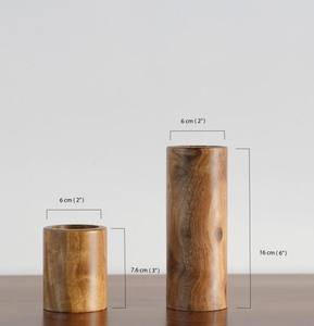 Portavelas de madera maciza pequeño hecho a mano para bodas, decoración del hogar, ocasiones festivas (Navidad Pascua), mesa perfecta - Product Image 5