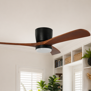 USA In Stock 42 Inch 3 Solid Wood Blade <b>Ceiling</b> Fan No <b>Light</b> with Quiet DC Motor <b>Remote</b> <b>Control</b> for Bedroom Living Room - Product Image 1