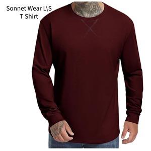 Sweat-shirt en coton lourd uni, chemise personnalisée pour homme, t-shirt à manches longues - Product Image 5