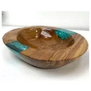 Antique wood & resin bowl hotels and restaurant kitchen and dinner table bowl made of resin & acacia wood